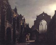 Luis Daguerre The Ruins of Holyrood Chapel,Edinburgh Effect of Moonlight oil painting picture wholesale